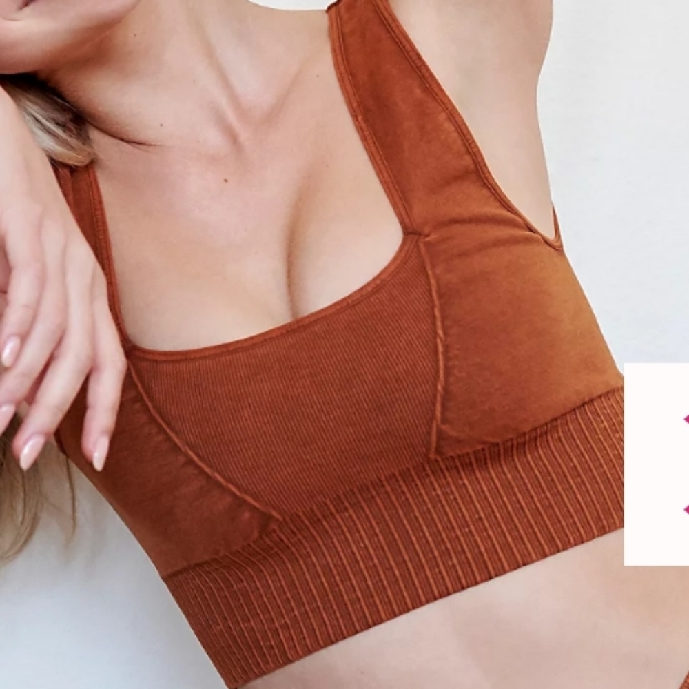 Free People Good Karma Bra Brown Motif - Picture 6 of 10